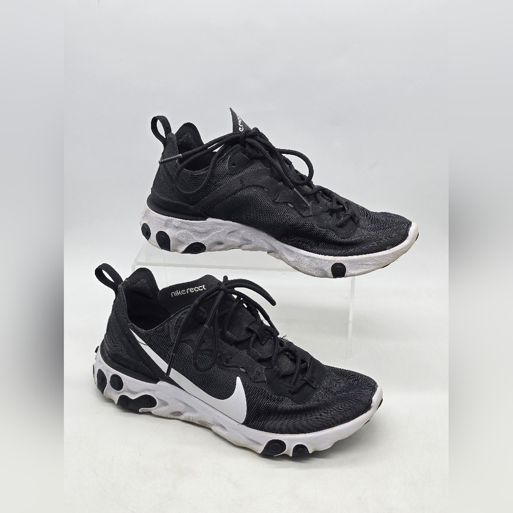 Womens Sneakers Nike React Element 55 Black & White Trainers Size 7 BQ2728-003